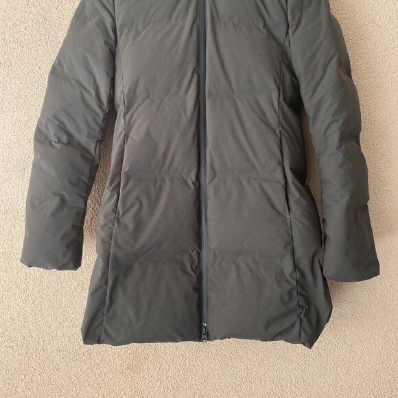Uniqlo Womens Long Two Way Zip Hooded Ultra Light Down Packable Gray Size XS - Picture 6 of 16